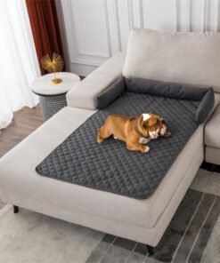 Protection de canapé imperméable pour Chien MILOU Gris foncé Bulldog - Comptoir des Petits Chiens